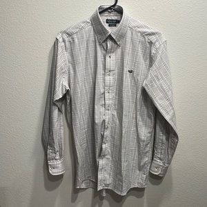 Southern Marsh Shenandoah Performance Check Dress Shirt - Burnt Taupe & White